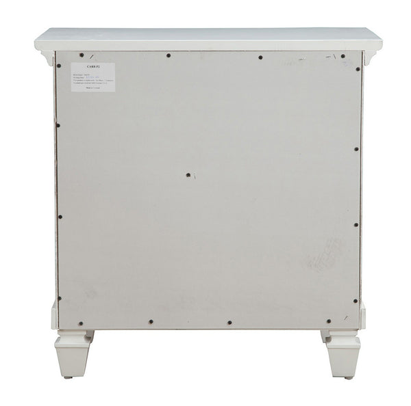 Homeroots White Plantation 3 Drawer Nightstand   399249