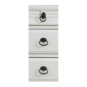 Homeroots White Plantation 3 Drawer Nightstand   399249