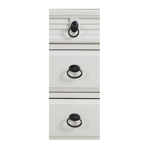 Homeroots White Plantation 3 Drawer Nightstand   399249