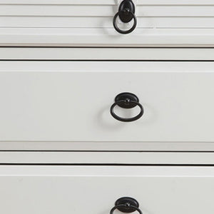 HomeRoots 28" White Wood Three Drawer Nightstand - Coastal Charm, Easy Storage & No Assembly Required! 399249