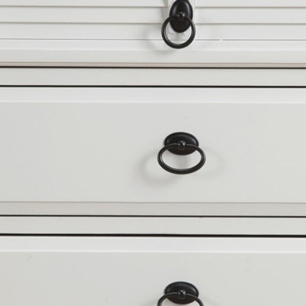 HomeRoots 28" White Wood Three Drawer Nightstand - Coastal Charm, Easy Storage & No Assembly Required! 399249