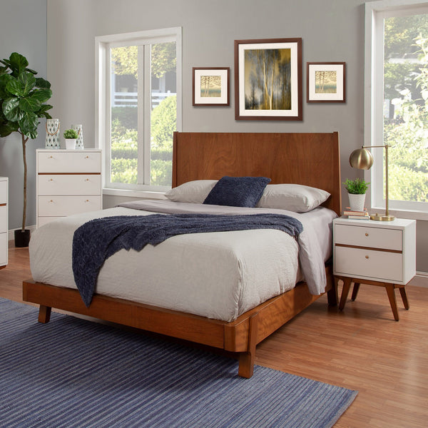 Homeroots 26" White Two Drawer Wood Nightstand   399255