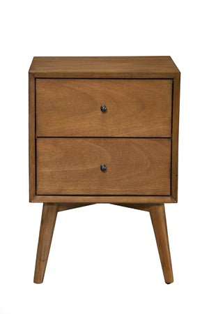 Homeroots Brown Century Modern Wood 2 Drawer Nightstand   399263