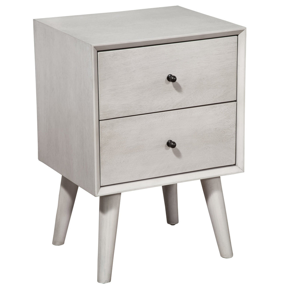 Homeroots Gray Century Modern Wood 2 Drawer Nightstand   399264