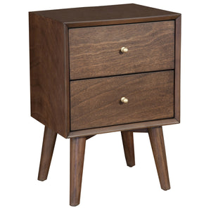 Homeroots 26" Brown Two Drawer Wood Nightstand   399266