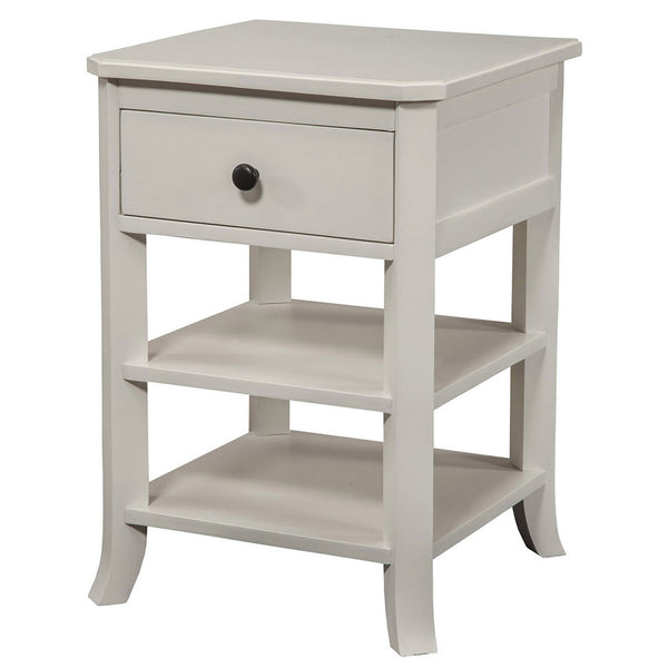 Homeroots Mahogany White One Drawer Flair Nightstand   399268