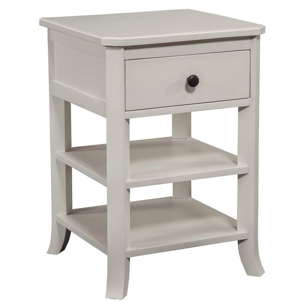 Homeroots Mahogany White One Drawer Flair Nightstand   399268