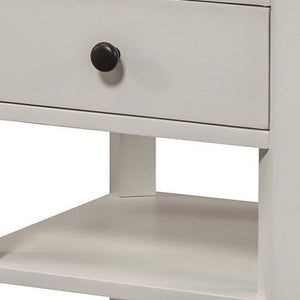 Homeroots Mahogany White One Drawer Flair Nightstand   399268