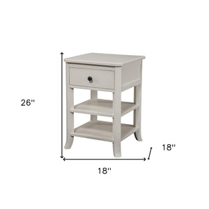 Homeroots Mahogany White One Drawer Flair Nightstand   399268
