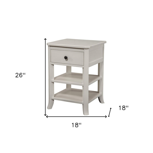 Homeroots Mahogany White One Drawer Flair Nightstand   399268