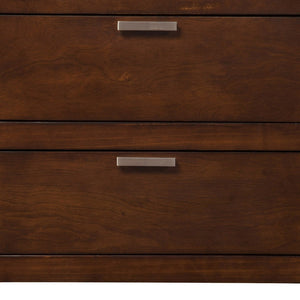 Homeroots 24" Brown Two Drawers Faux Wood Nightstand   399270