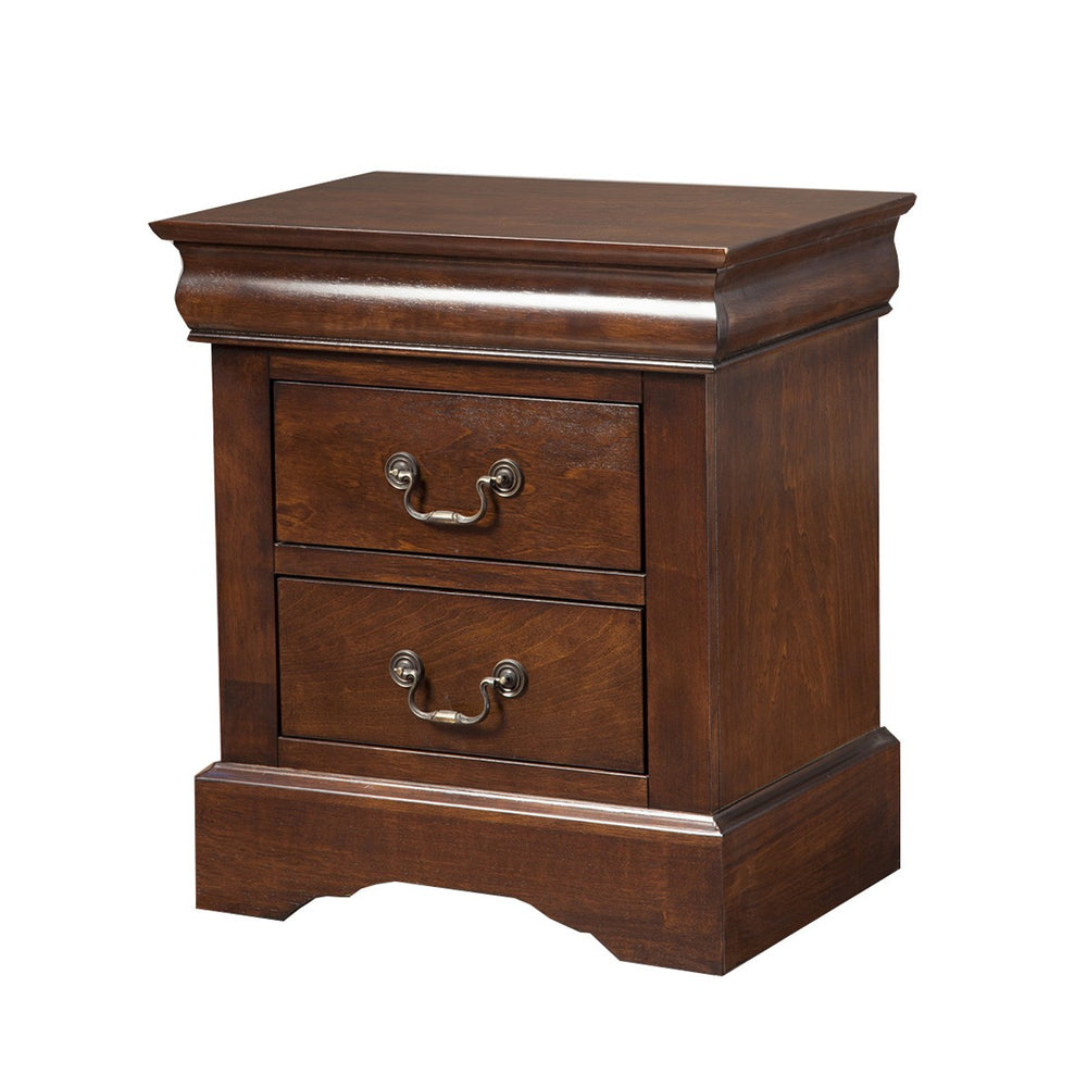 Homeroots Solid Wood Cappuccino 2 Drawer Nightstand   399271