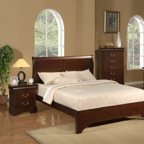 Homeroots Solid Wood Cappuccino 2 Drawer Nightstand   399271