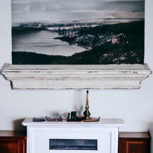 Homeroots 5" Wall Mounted Shelving Unit  Solid Wood 399281