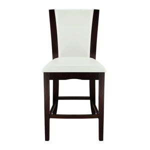English Elm Modern Daisy Dining Side Chairs Set of 2 with Sleek Curves Faux Leather Upholstery Hardwood Frame Durable Comfort 19" Seat Height Espresso,White 43 L x 11 W x 20 H B011P255725