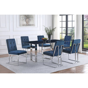 English Elm Forster Sintered Stone Rectangular Dining Table with Sculptural Steel Base Seats Eight B062S01482