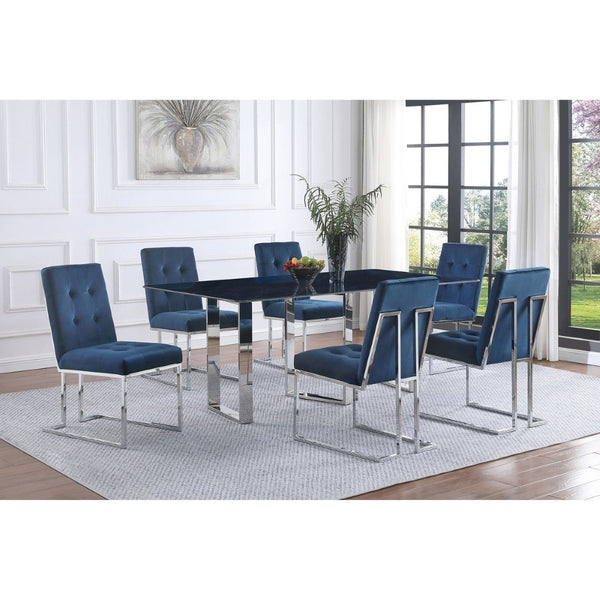 English Elm Forster Sintered Stone Rectangular Dining Table with Sculptural Steel Base Seats Eight B062S01482