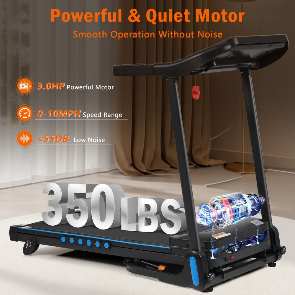 English Elm Incline Folding Home Treadmill 3 Hp Motor 350 Lb Capacity with Bluetooth Speaker N728P266447A