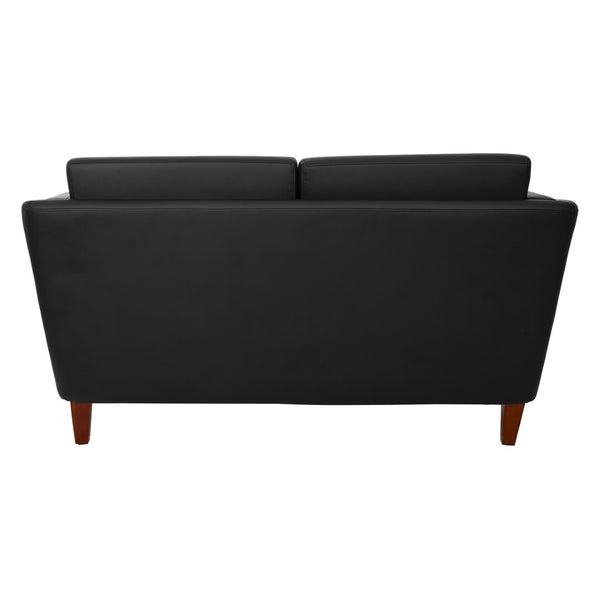 OSP Home Furnishings Loveseat Commercial Grade Faux Leather Two Seat Sofa with Cherry Wood Legs for Offices Loveseat SL59402-U65
