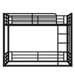 English Elm Metal Twin Xl Bunk Bed Frame - Heavy-Duty, Noise-Reduced Design For Kids, Teens & Adults, Black Finish W1580S00157