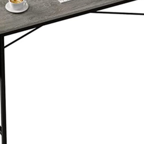 Homeroots 32" Gray And Black Stainless Steel   399573