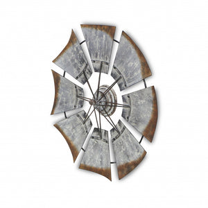 Homeroots Metal Windmill Shaped Wall Decor  Steel 399594