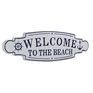 Homeroots Welcome To The Beach Metal Wall Plate  Steel 399599