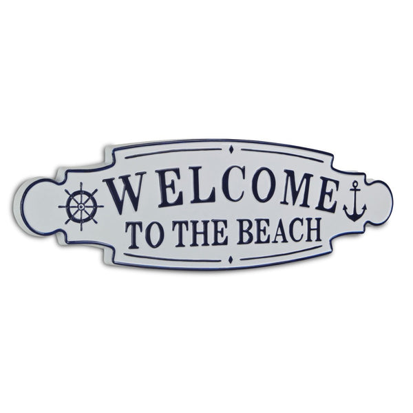 Homeroots Welcome To The Beach Metal Wall Plate  Steel 399599