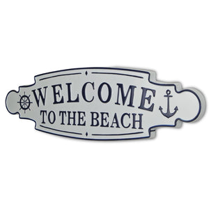 Homeroots Welcome To The Beach Metal Wall Plate  Steel 399599