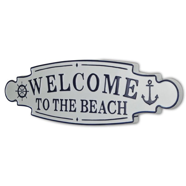 Homeroots Welcome To The Beach Metal Wall Plate  Steel 399599