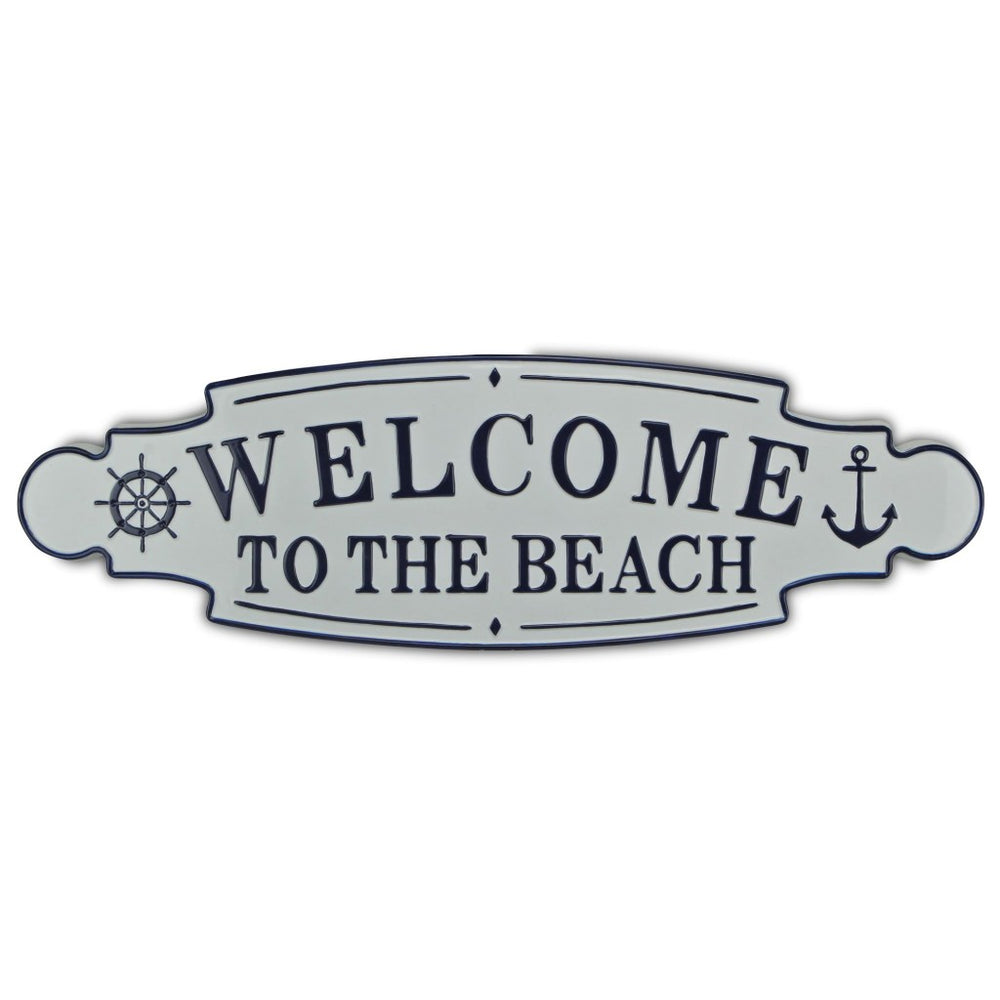 Homeroots Welcome To The Beach Metal Wall Plate  Steel 399599