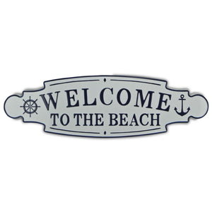 Homeroots Welcome To The Beach Metal Wall Plate  Steel 399599