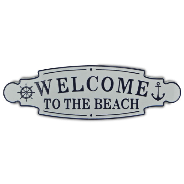 Homeroots Welcome To The Beach Metal Wall Plate  Steel 399599