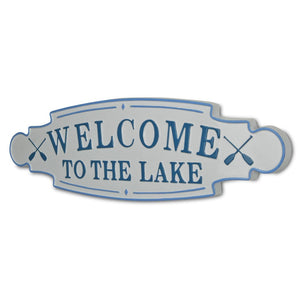 Homeroots Welcome To The Lake Metal Wall Plate  Steel 399600