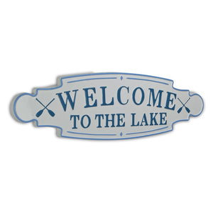 Homeroots Welcome To The Lake Metal Wall Plate  Steel 399600