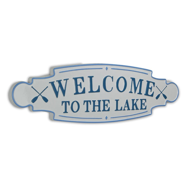 Homeroots Welcome To The Lake Metal Wall Plate  Steel 399600