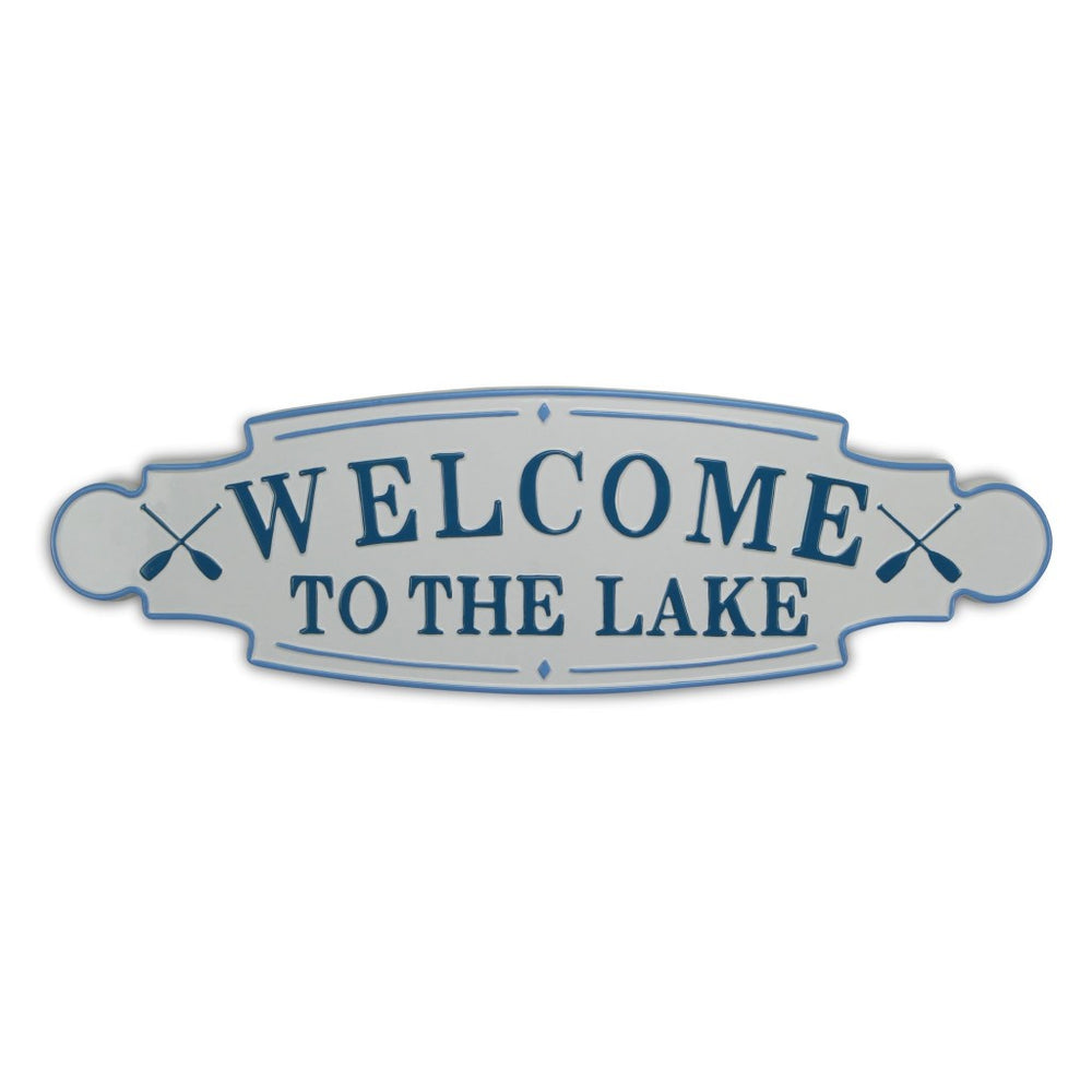 Homeroots Welcome To The Lake Metal Wall Plate  Steel 399600