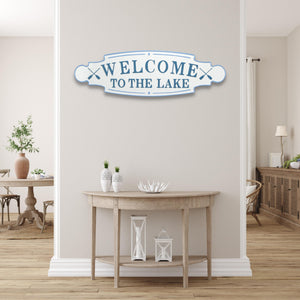 Homeroots Welcome To The Lake Metal Wall Plate  Steel 399600
