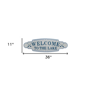 Homeroots Welcome To The Lake Metal Wall Plate  Steel 399600