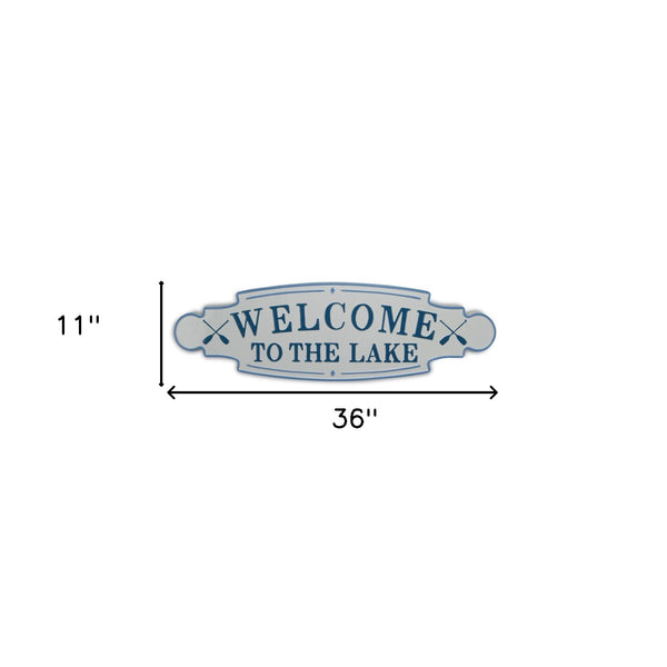 Homeroots Welcome To The Lake Metal Wall Plate  Steel 399600