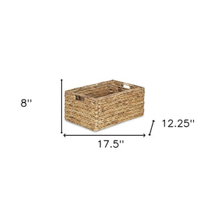 Homeroots Set Of Three Braided Water Hyacinth Baskets  Water Hyacinth 399665