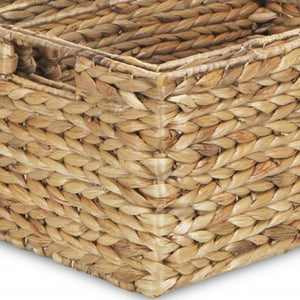 Homeroots Set Of Three Braided Water Hyacinth Baskets  Water Hyacinth 399665