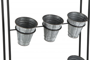 Homeroots Nine Pot Metal Framed Wall Planter  Steel 399685