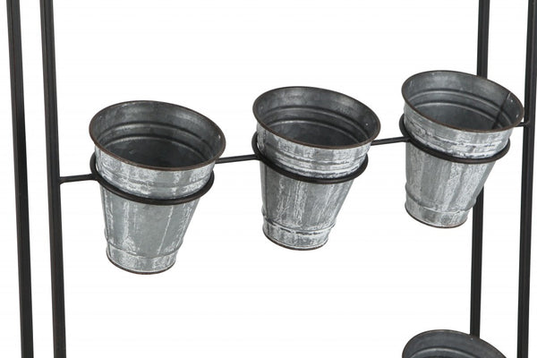 Homeroots Nine Pot Metal Framed Wall Planter  Steel 399685