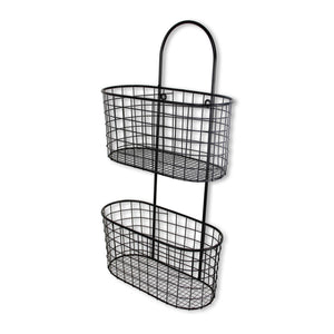 Homeroots Black Metal Wire Hanging Storage  Steel 399690