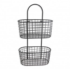 Homeroots Black Metal Wire Hanging Storage  Steel 399690
