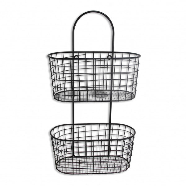 Homeroots Black Metal Wire Hanging Storage  Steel 399690