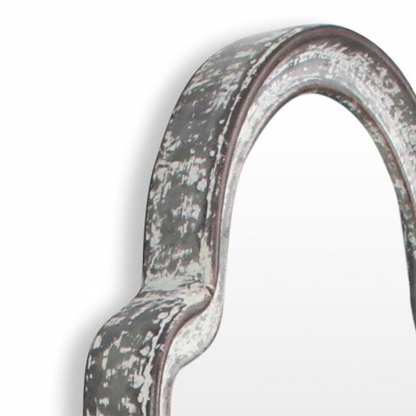 Homeroots 24" Gray Abstract Metal Framed Accent Mirror  Steel 399693