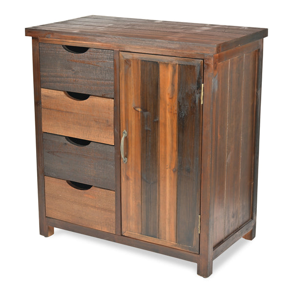 Homeroots 28" Brown Wood Four Drawer Sideboard   399696