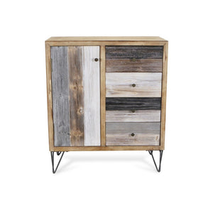 HomeRoots 28" Multi-Color Four Drawer Sideboard - Stylish, Durable Storage Solution for Dining or Living Spaces 399698